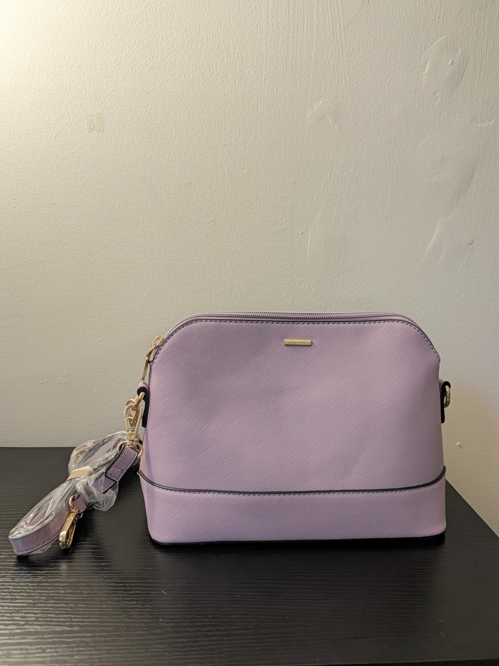 Lavender Crossbody Bag with Gold Hardware - Unbranded